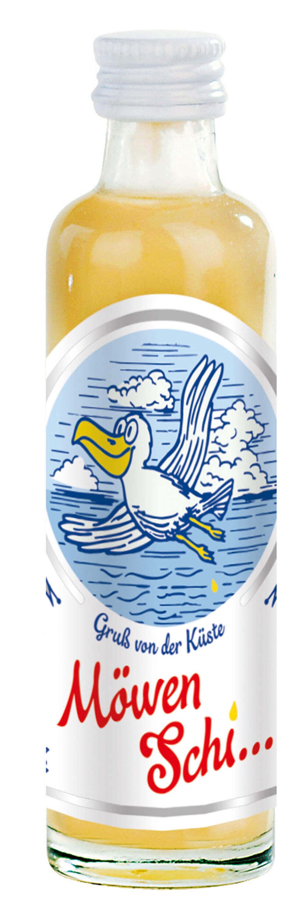 Möwen-Sch... -mini-: Entdecken Sie Möwen-Schiss, einen einzigartigen Eierlikör mit Absinth, der durch seine Schichttrennung...