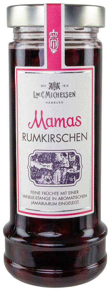 Mamas Rumkirschen -groß-: Unsere aromatischen Schattenmorellen, verfeinert mit echter Vanilleschote und Jamaika-Rum, sind...