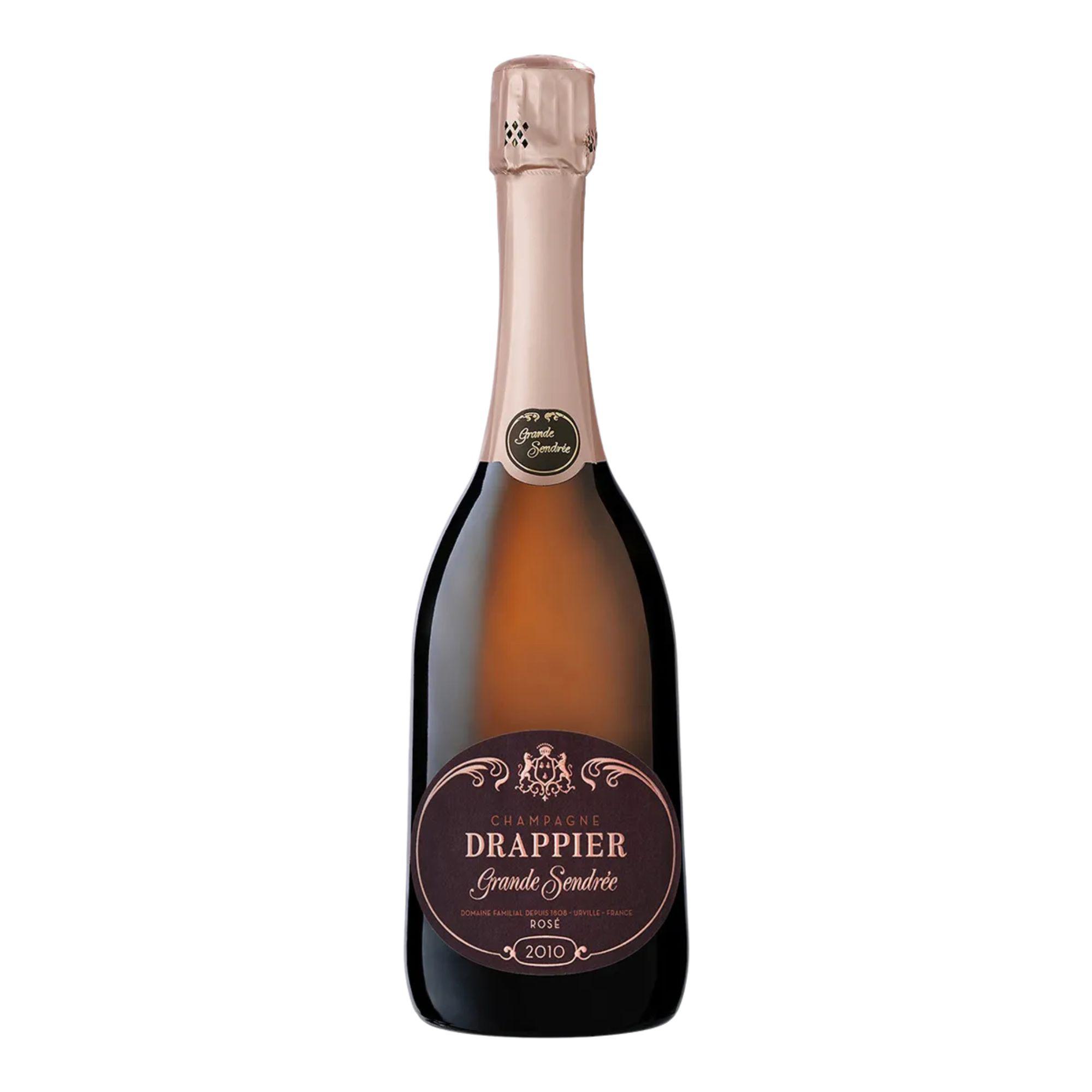 Champagne Drappier Grande Sendrée Rosé 2010, 0,75 l Flasche mit rosafarbenem Etikett