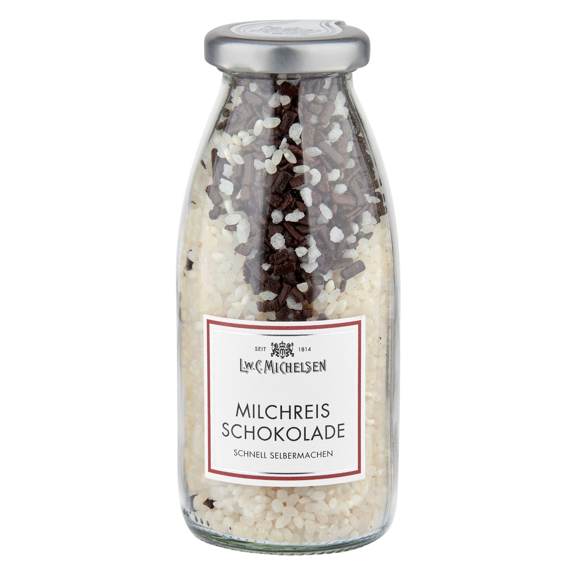 L.W.C. Michelsen Milchreis Schokolade zum Selbermachen in der Glasflasche