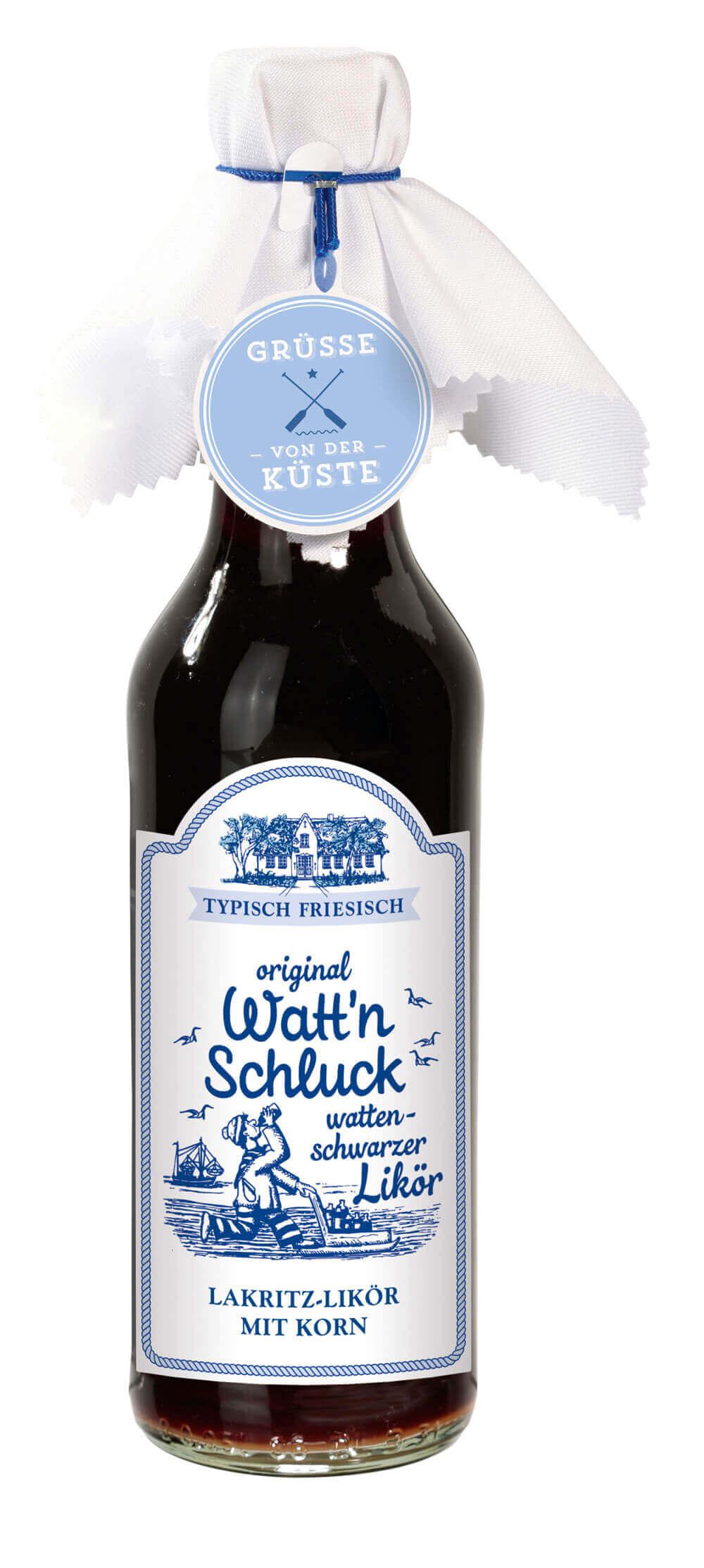 Watt‘n Schluck -gross-: Entdecken Sie den Watt'n Schluck, einen außergewöhnlichen Lakritz-Likör mit Korn, der von der rauen...