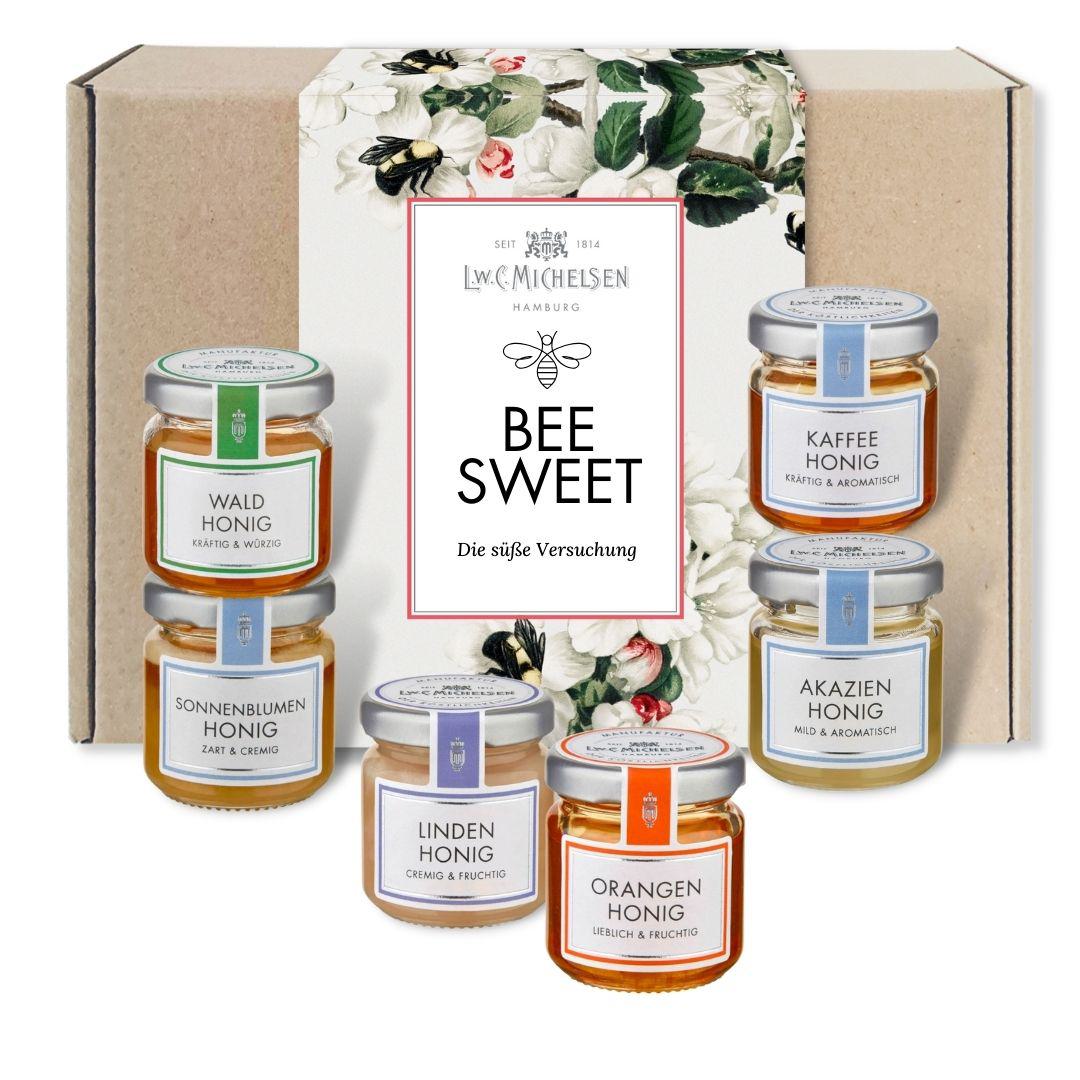 6er Set Honig - BEE Sweet - Geschenk-Schachtel: Süße Honigkreationen für besondere Gelegenheiten