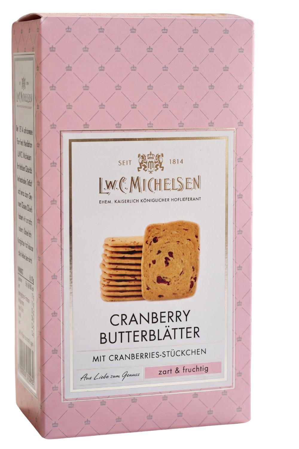 Cranberry-Butterblätter: Unsere Cranberry-Butterblätter sind ein wahres Meisterwerk der feinen Backkunst. Diese extra dünnen...
