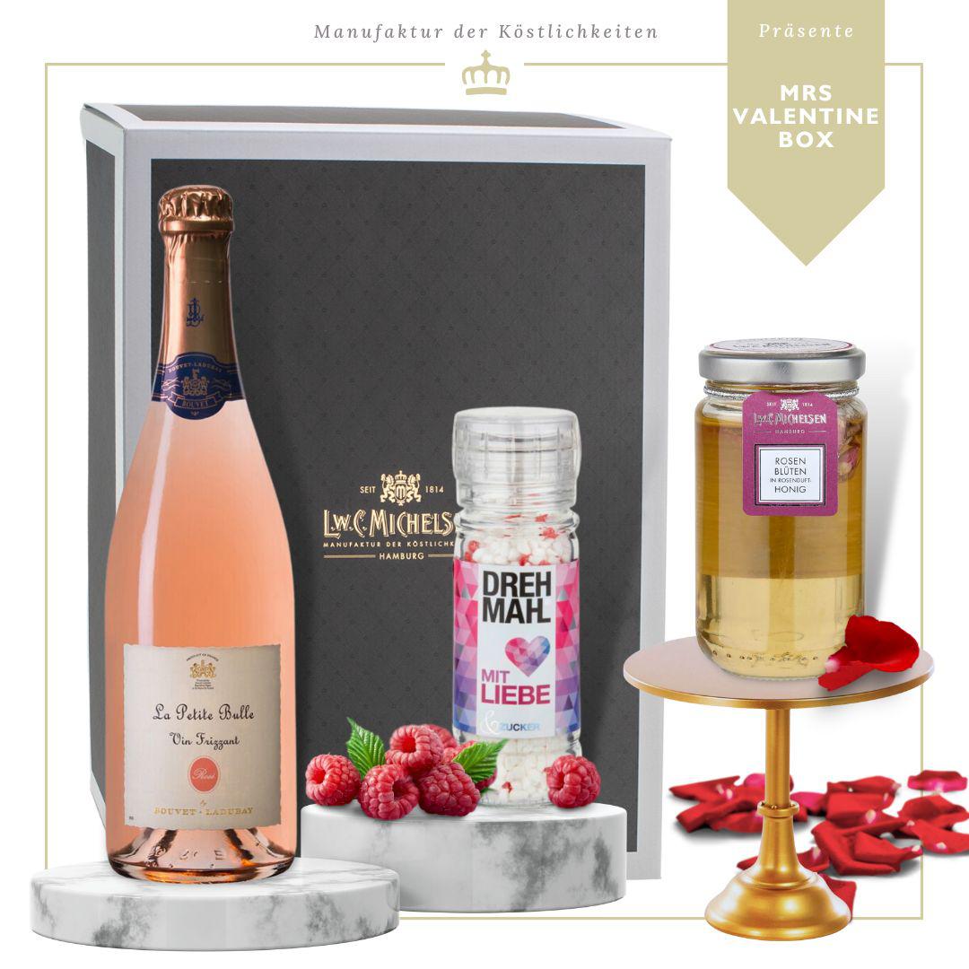 Valentin Essential - Mrs. Valentine - Geschenkbox: Romantische Feinkost für unvergessliche Momente