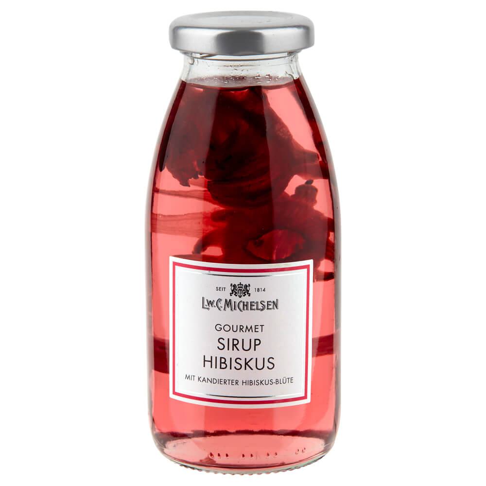 Gourmet-Sirup mit Hibiscus-Blüte: Tauchen Sie ein in die Welt des Genusses mit unserem L.W.C. Michelsen Gourmet Sirup...