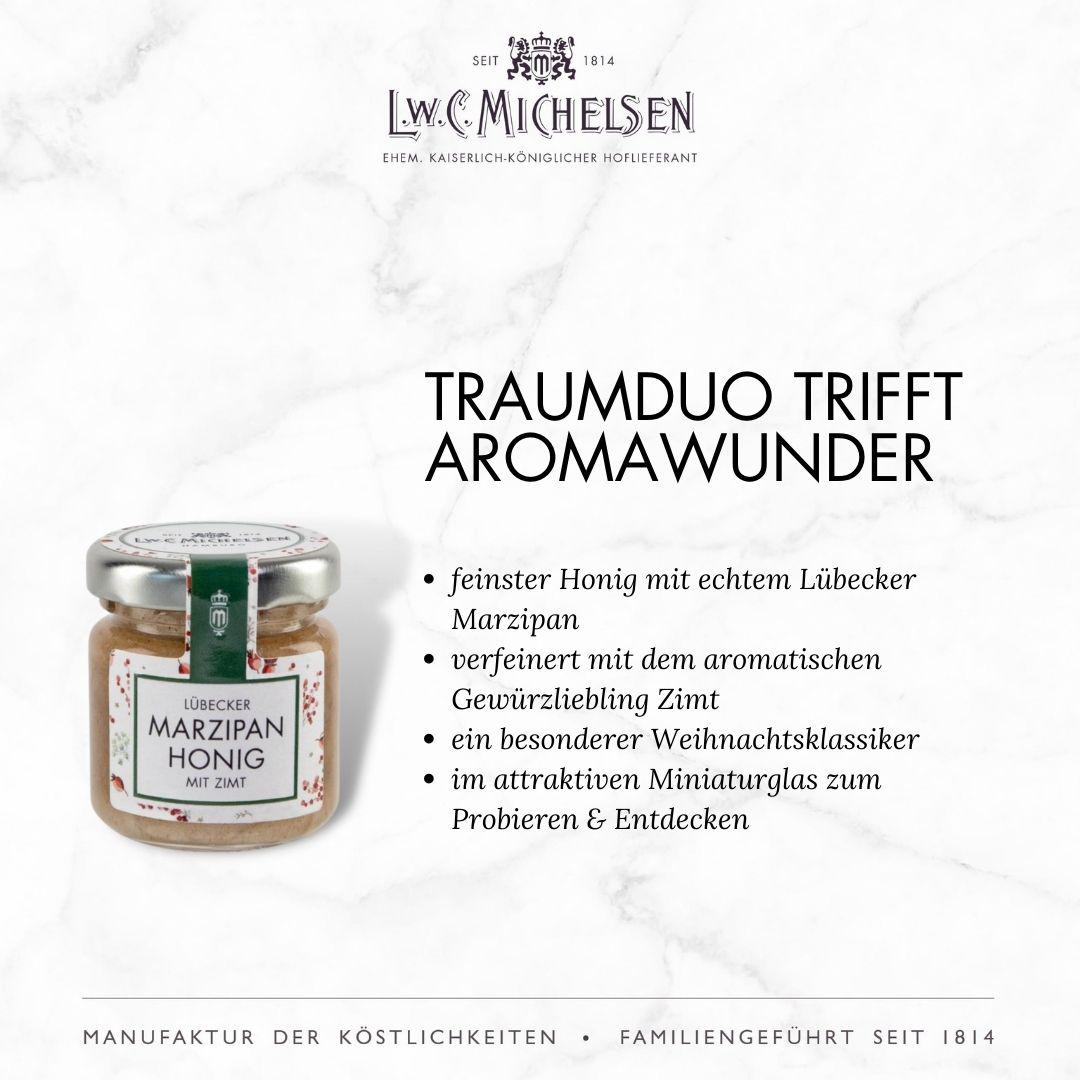 6er Weihnachtsset - Geschenk-Schachtel: Festliche Honig- und Nuss-Cremes für süße Genussmomente