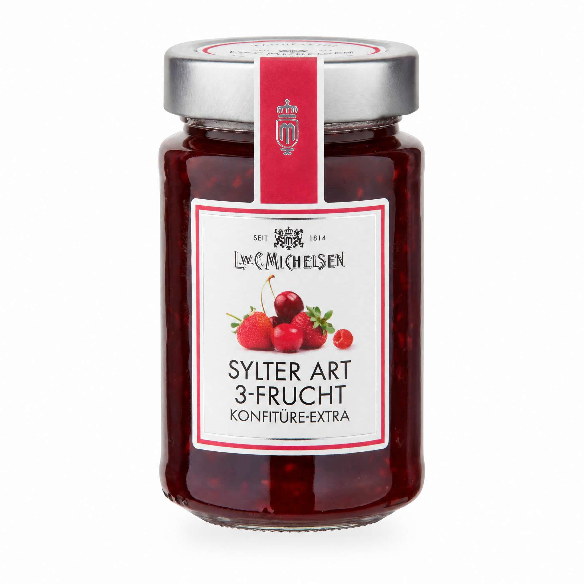 L.W.C. Michelsen Sylter Art 3-Frucht Konfitüre-Extra im Glas