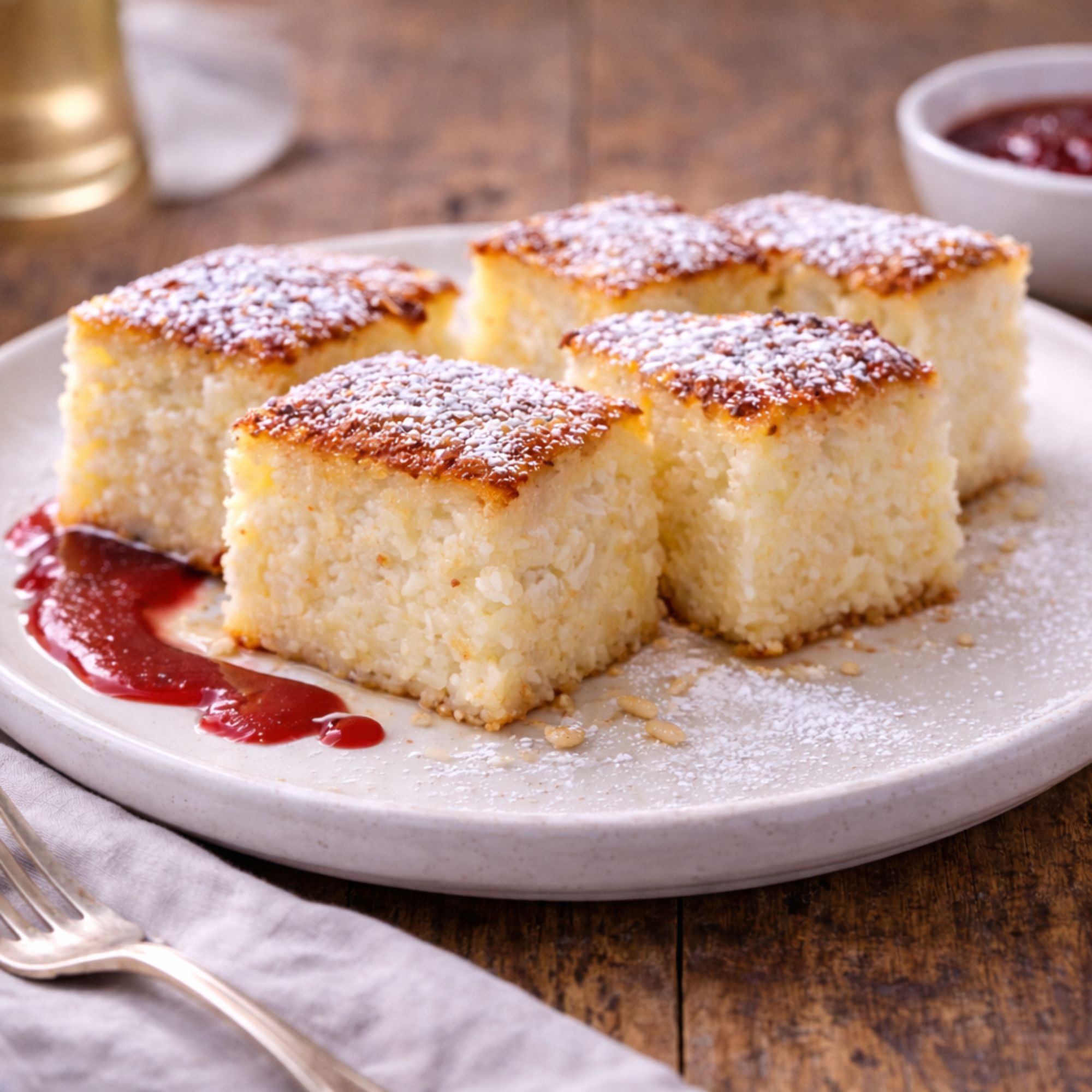 Gebackener Eierlikör-Reiskuchen