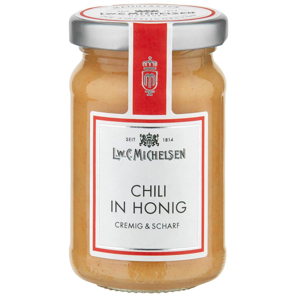 Chili in Honig: Unser Chili in Honig vereint die cremige Süße des Honigs mit der feinen Schärfe von gemahlenem Chili zu...