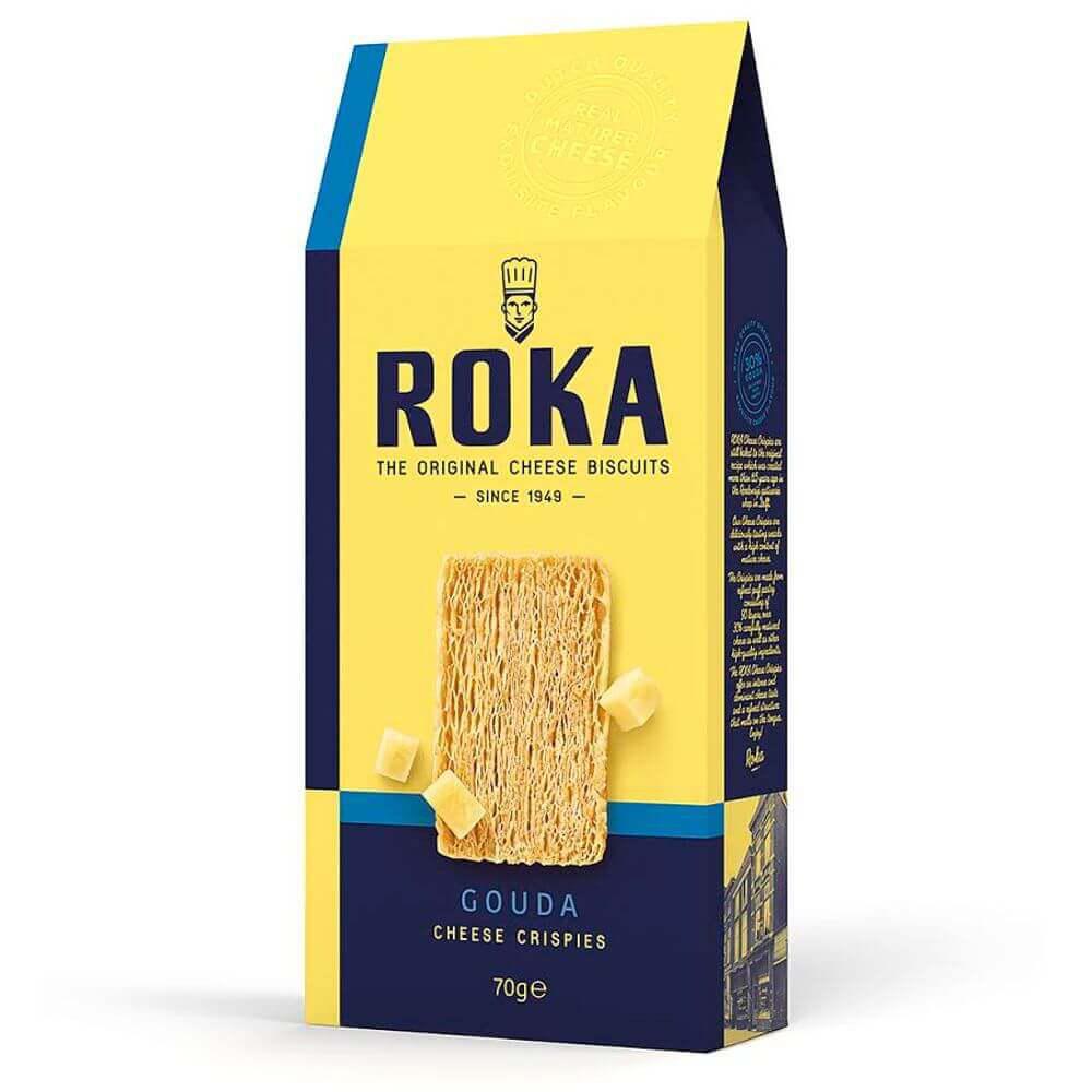 Roka: Käsegebäck mit Gouda 70g: Entdecken Sie das exquisite Roka Käsegebäck mit Gouda, das seit über 65 Jahren nach dem...
