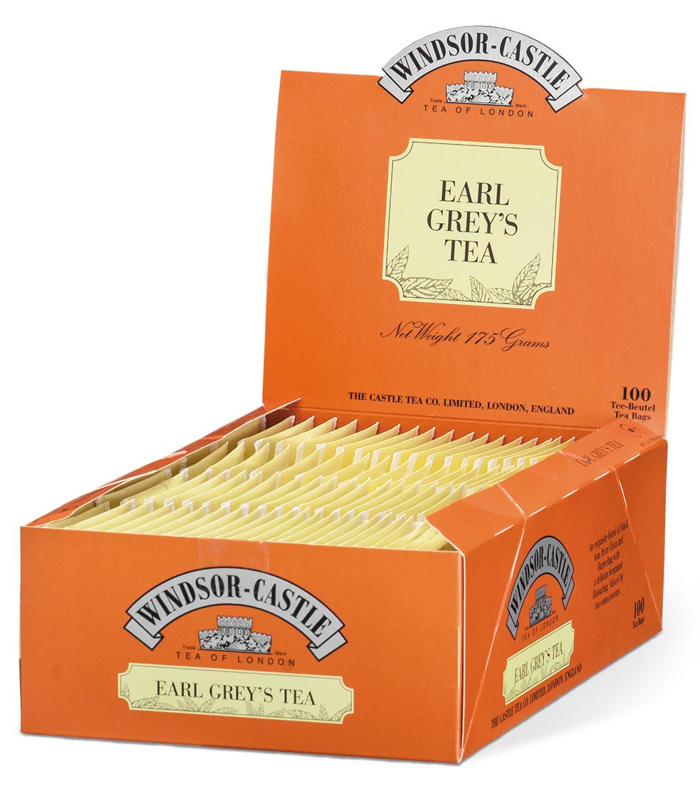Windsor-Castle: Earl Grey's Tea 100 Beutel – Feinster Schwarztee mit erfrischender Bergamotte-Note