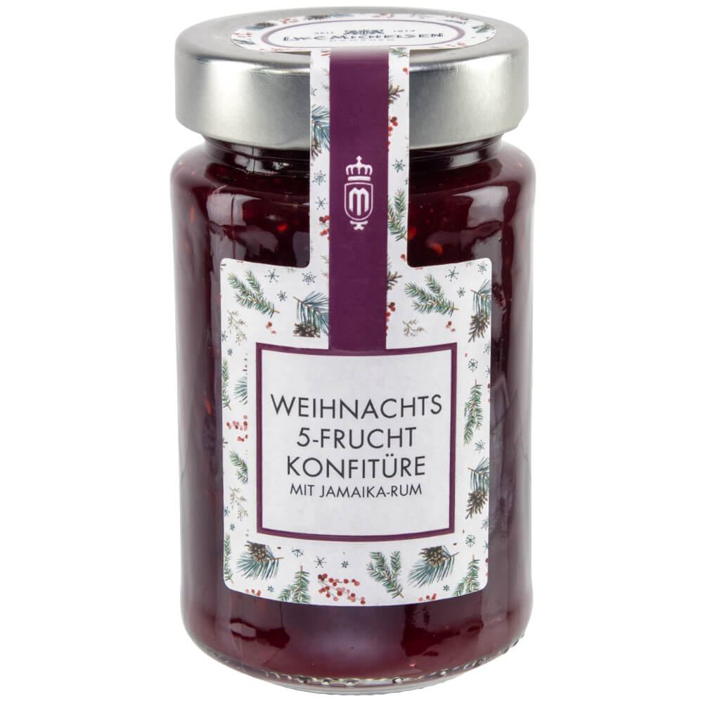 Weihnachts-Konfitüre mit 5-Frucht & Jamaika-Rum: Unsere Weihnachts-Konfitüre mit 5-Frucht & Jamaika-Rum ist ein wahres Fest...