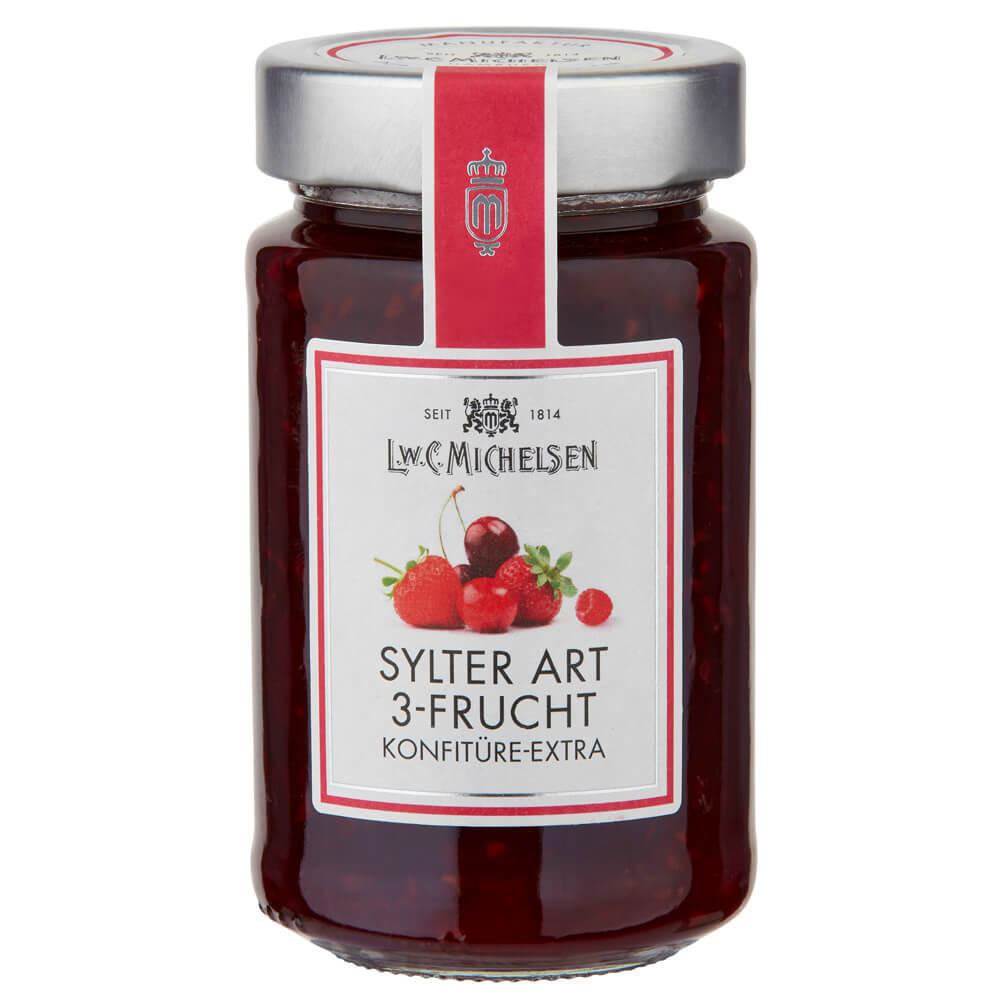 3-Frucht-Konfitüre Sylter Art -Extra-: Tauchen Sie ein in den unvergleichlichen Genuss unserer 3-Frucht-Konfitüre Sylter Art...