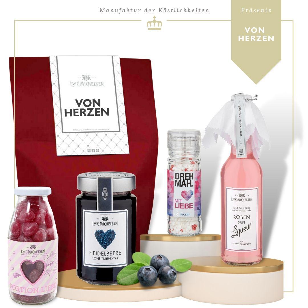 Von Herzen - Geschenktüte: Köstlichkeiten mit Liebe zusammengestellt