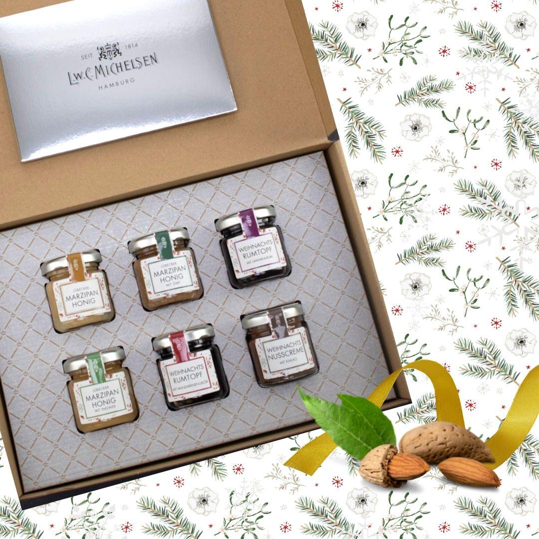 6er Weihnachtsset - Bee Merry: Honig- und Nuss-Cremes für festliche Genussmomente
