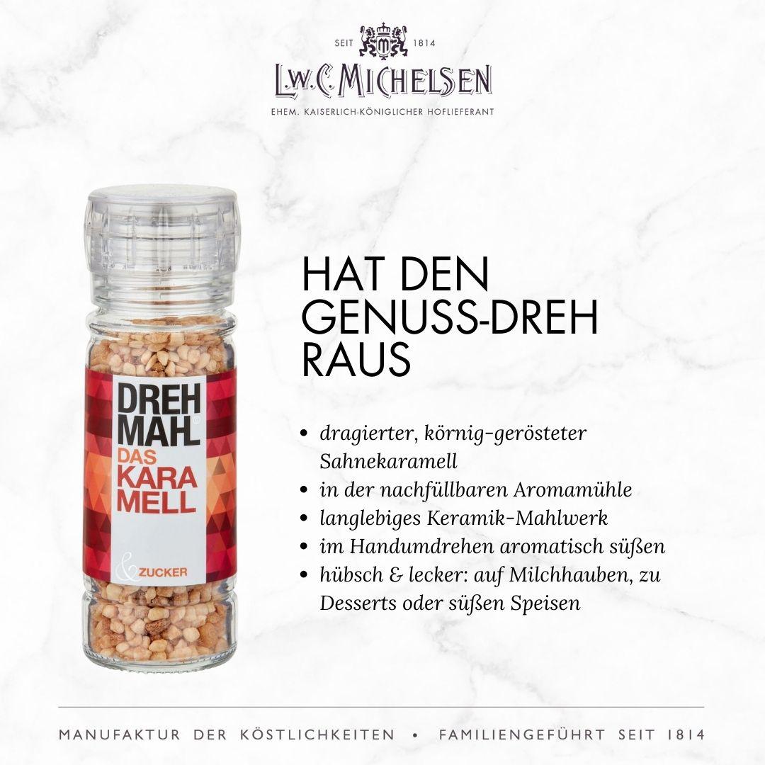 3er Set DREHMAHL "Classic" - Geschenk-Schachtel: Aromatische Zuckermühlen für süße Veredelung