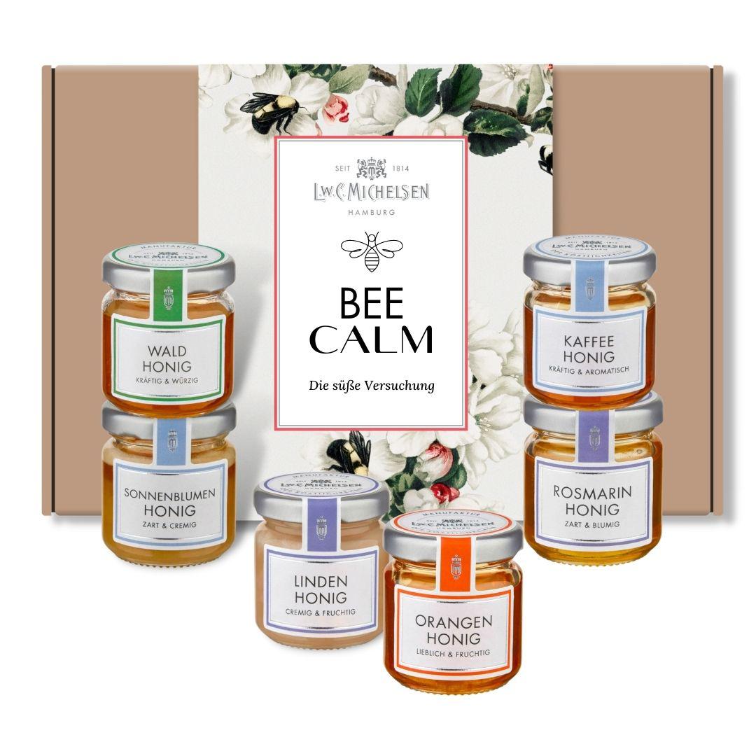 6er Set Honig - BEE Calm - Geschenk-Schachtel: Beruhigende Honige für entspannte Genussmomente