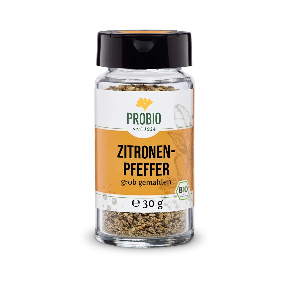 Probio: Zitronenpfeffer grob gemahlen 30g Glas (BIO): Entdecken Sie den PROBIO Zitronenpfeffer, grob gemahlen im 30g Glas –...