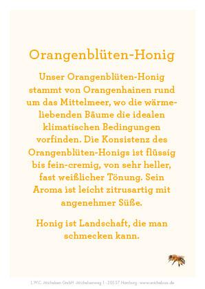 Orangenblüten-Honig Miniatur: Lieblich und mild, mit unverkennbarem Orangenduft