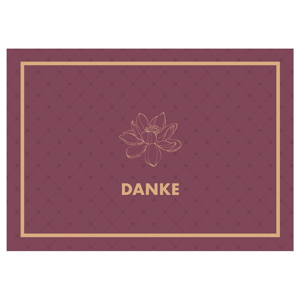 Präsente-Karte 'Danke' – Stilvolle Dankesbotschaft mit goldener Heißfolienprägung