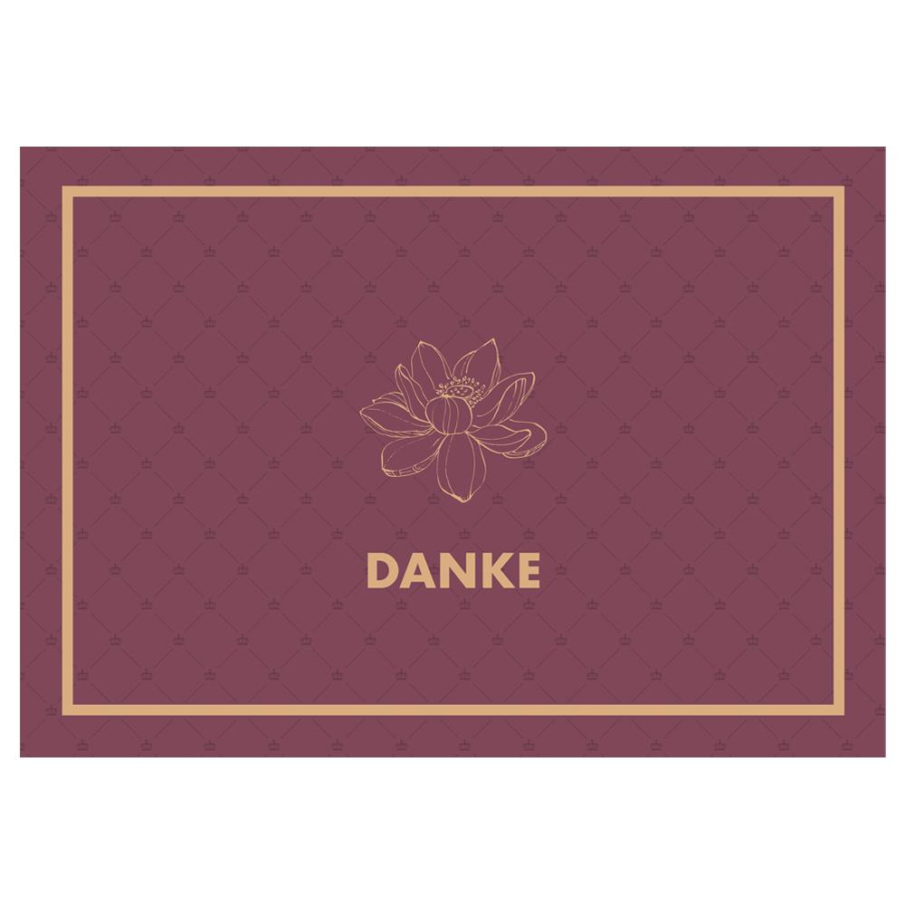 Präsente-Karte 'Danke' – Stilvolle Dankesbotschaft mit goldener Heißfolienprägung