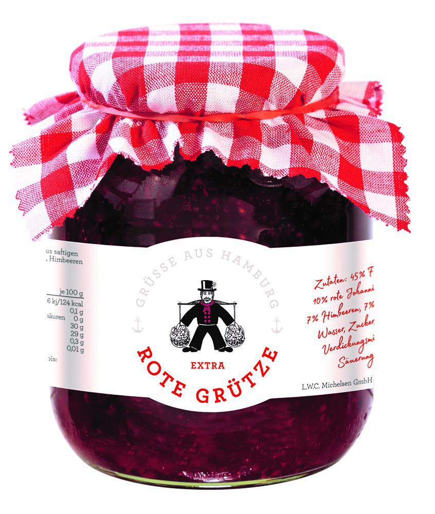 Hamburger Rote Grütze mit Karomuster -groß-: Tauchen Sie ein in den Geschmack des Sommers mit unserer Hamburger Roten...