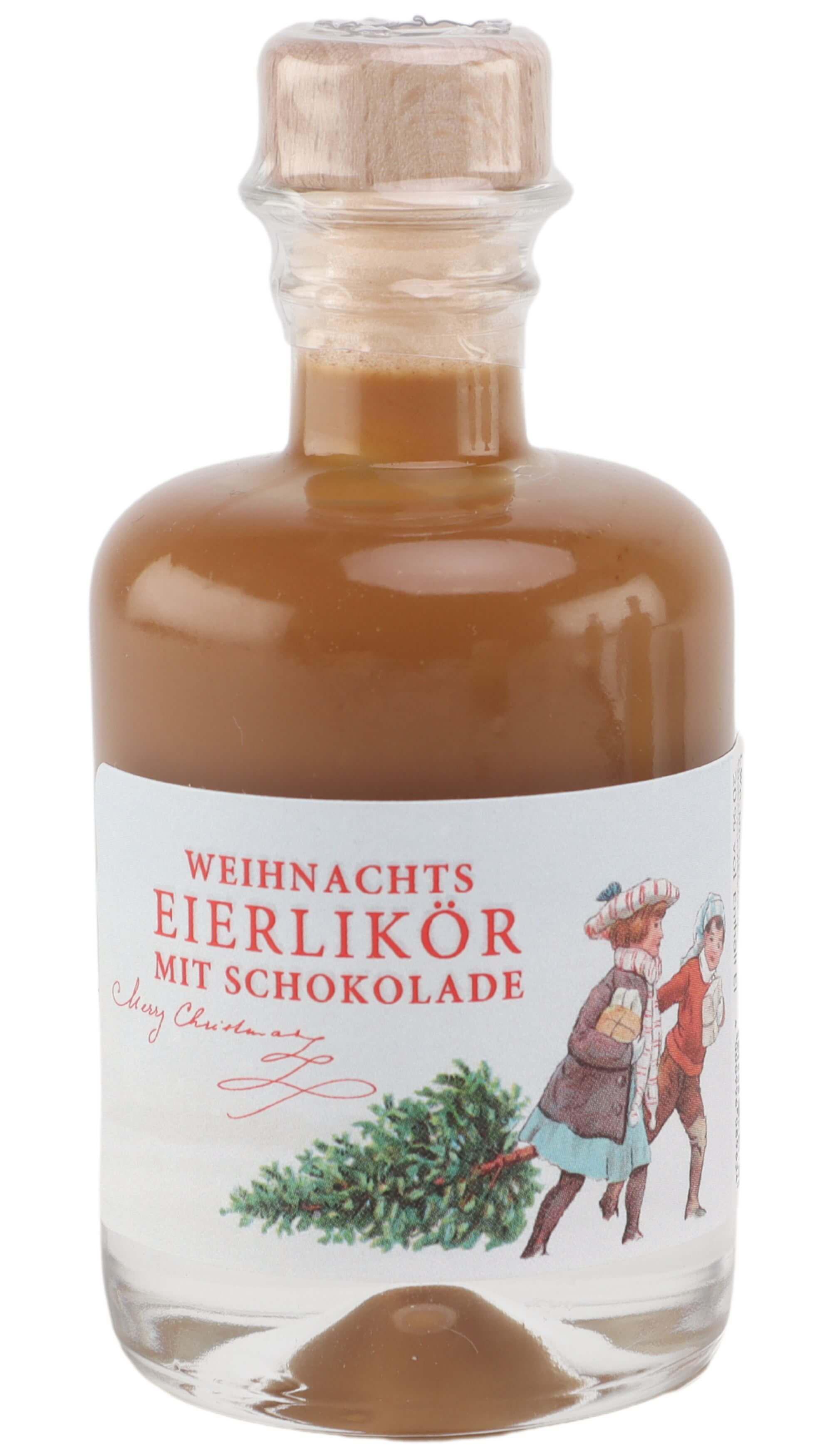 Weihnachts-Eierlikör mit Schokolade Mini Apothekerflasche : Unser Weihnachts-Eierlikör mit Schokolade in der charmanten...