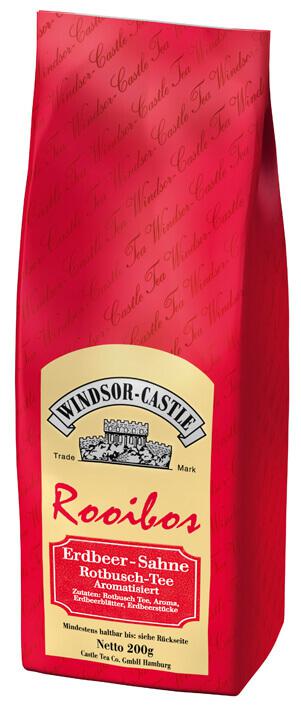 Windsor-Castle: Rooibos Erdbeer/Sahne 200g Tüte: Entdecken Sie den einzigartigen Geschmack unseres Windsor-Castle Rooibos...