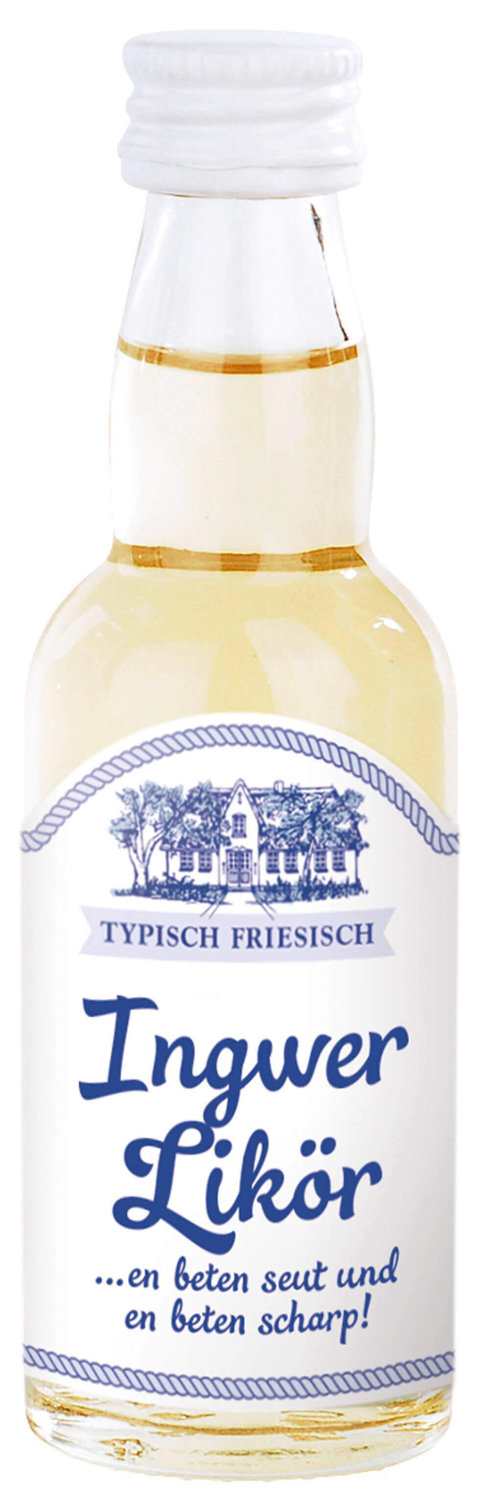 Ingwer-Likör -mini-: Tauchen Sie ein in die Welt des nordisch-scharfen Genusses mit unserem Ingwer-Likör -mini-. Seit 1814...