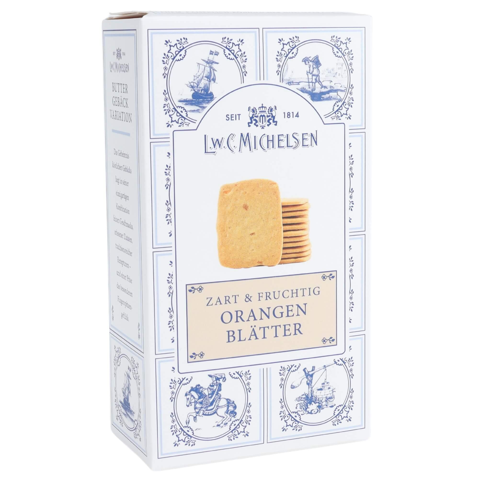 Orangen-Butter-Blätter: Unsere Orangen-Butter-Blätter sind ein wahres Meisterwerk der Feinkostkunst. Dieses feinblättrige...