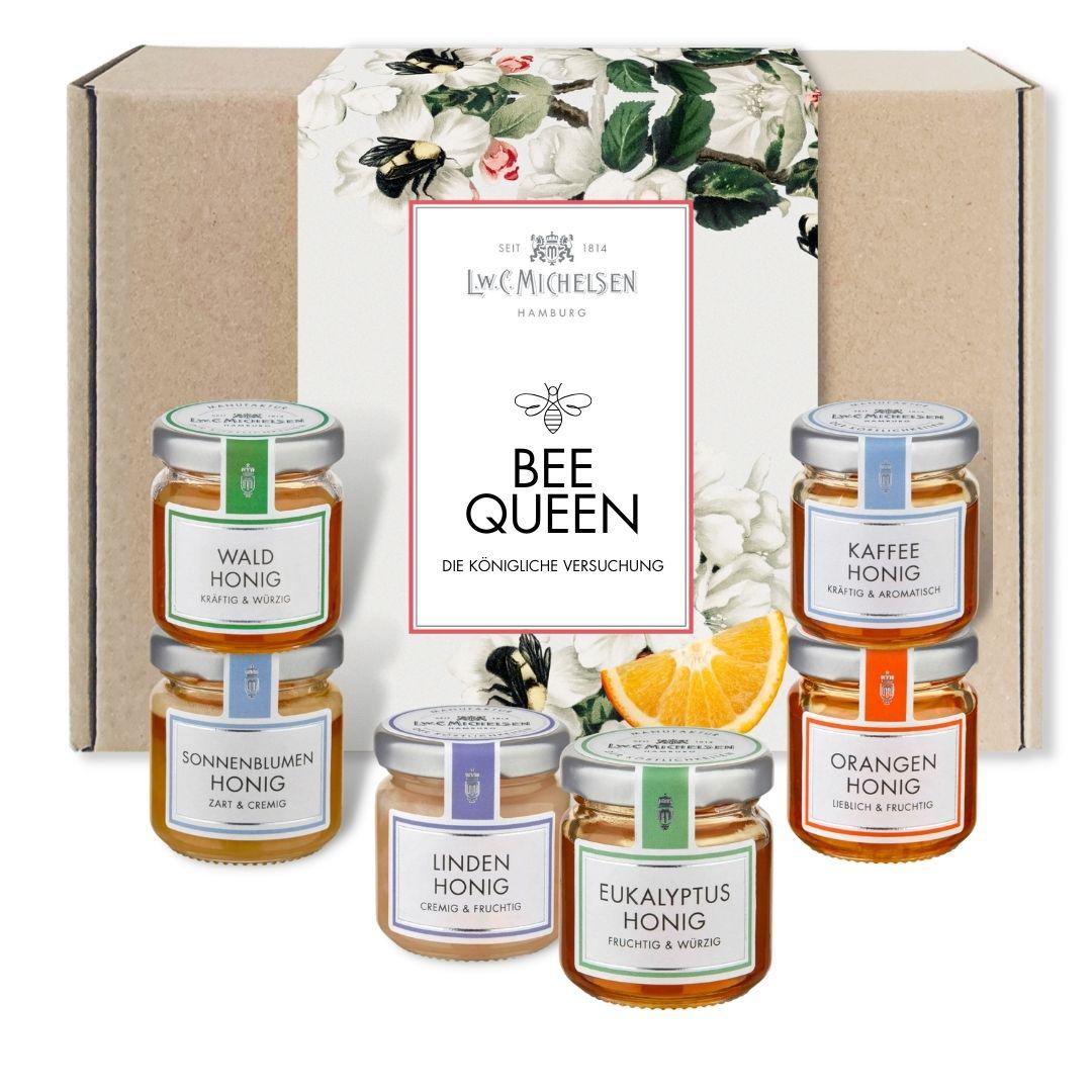 6er Box Bee Queen - Geschenkschachtel: Majestätische Honigvielfalt für den königlichen Genuss
