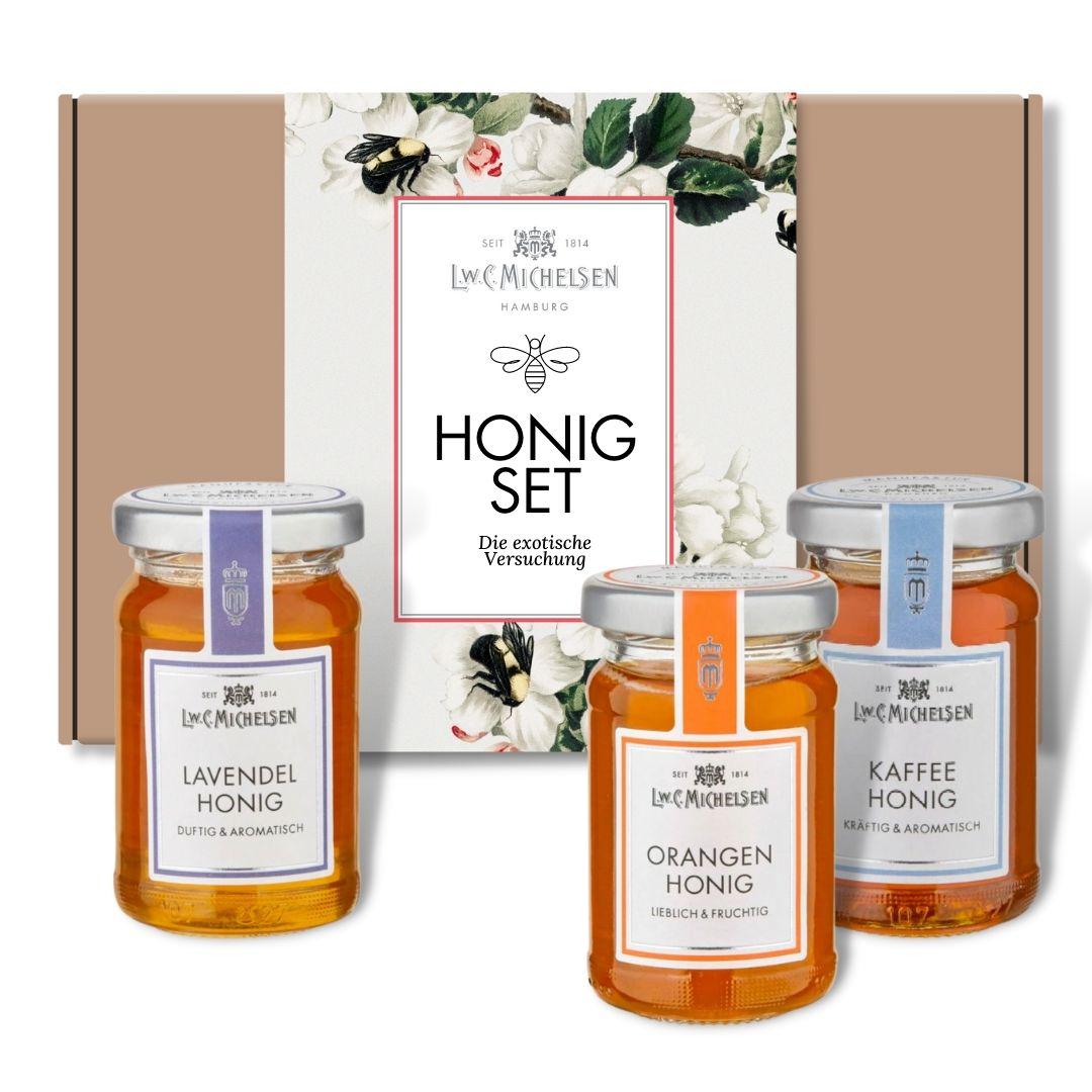 3er Set Honig No. 1 - Geschenk-Schachtel: Probier-Set für Liebhaber feiner Honigspezialitäten