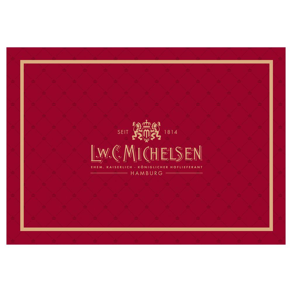 Neutrale Präsente-Karte L.W.C. Michelsen – Edles Design mit Goldfolienprägung