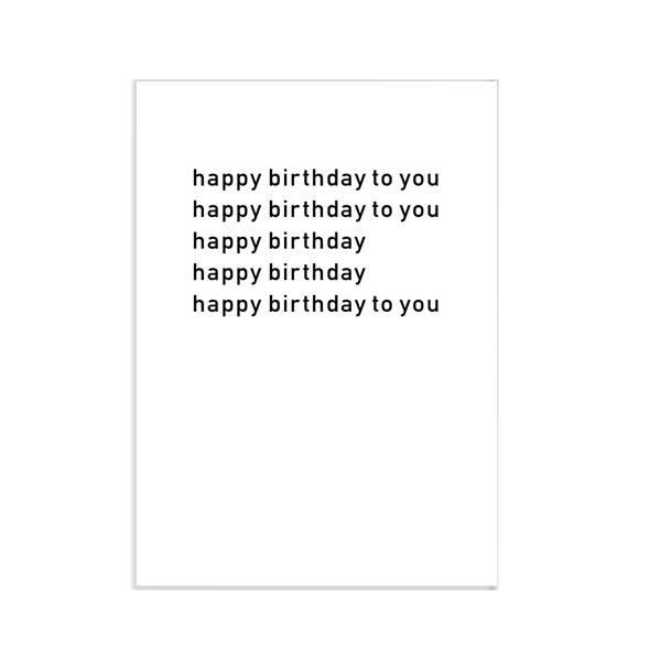 Geburtstagskarte mit Songtext – 'Happy Birthday to You' – Minimalistisch