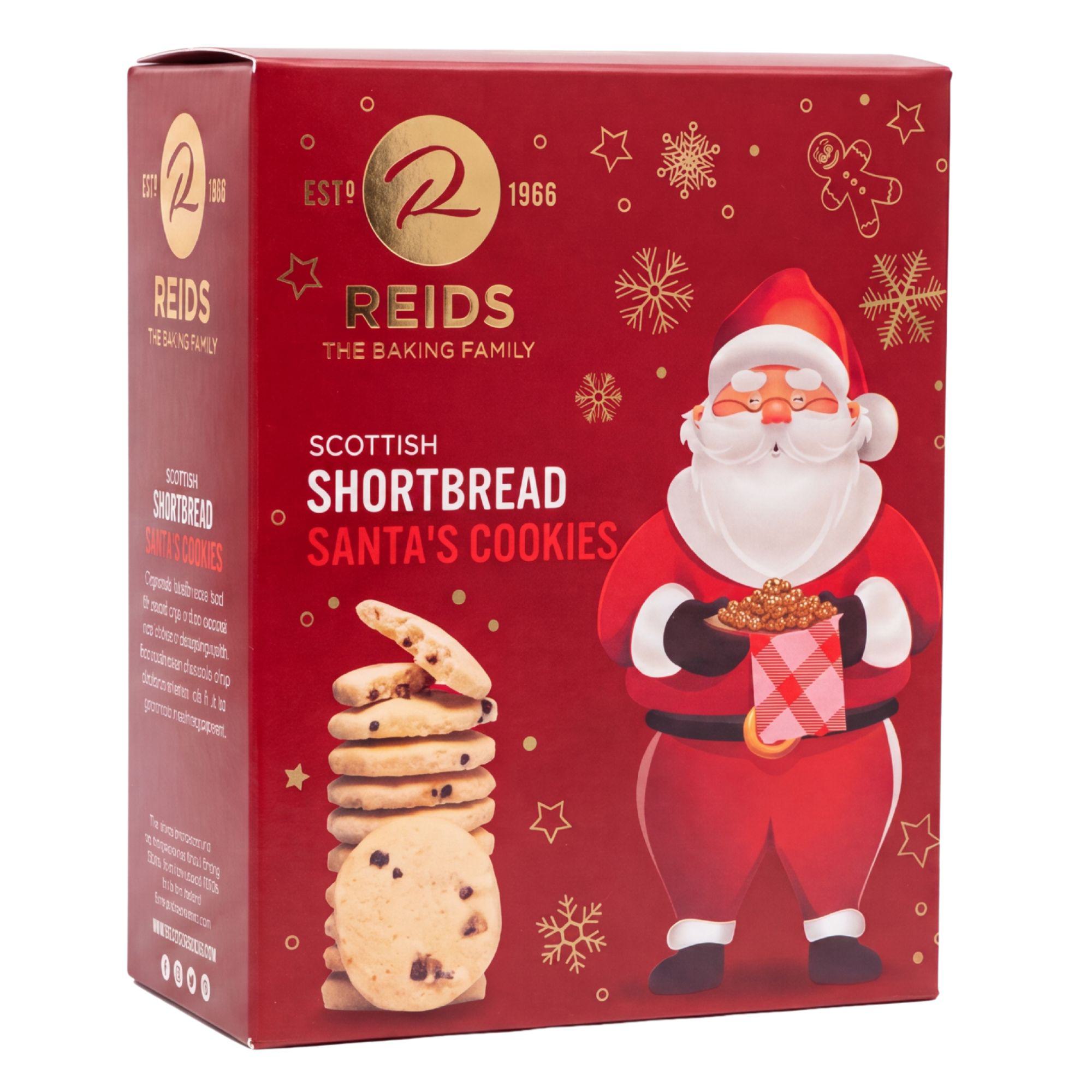 Reids Scottish Shortbread Santa's Cookies in roter Weihnachtsschachtel mit Weihnachtsmann