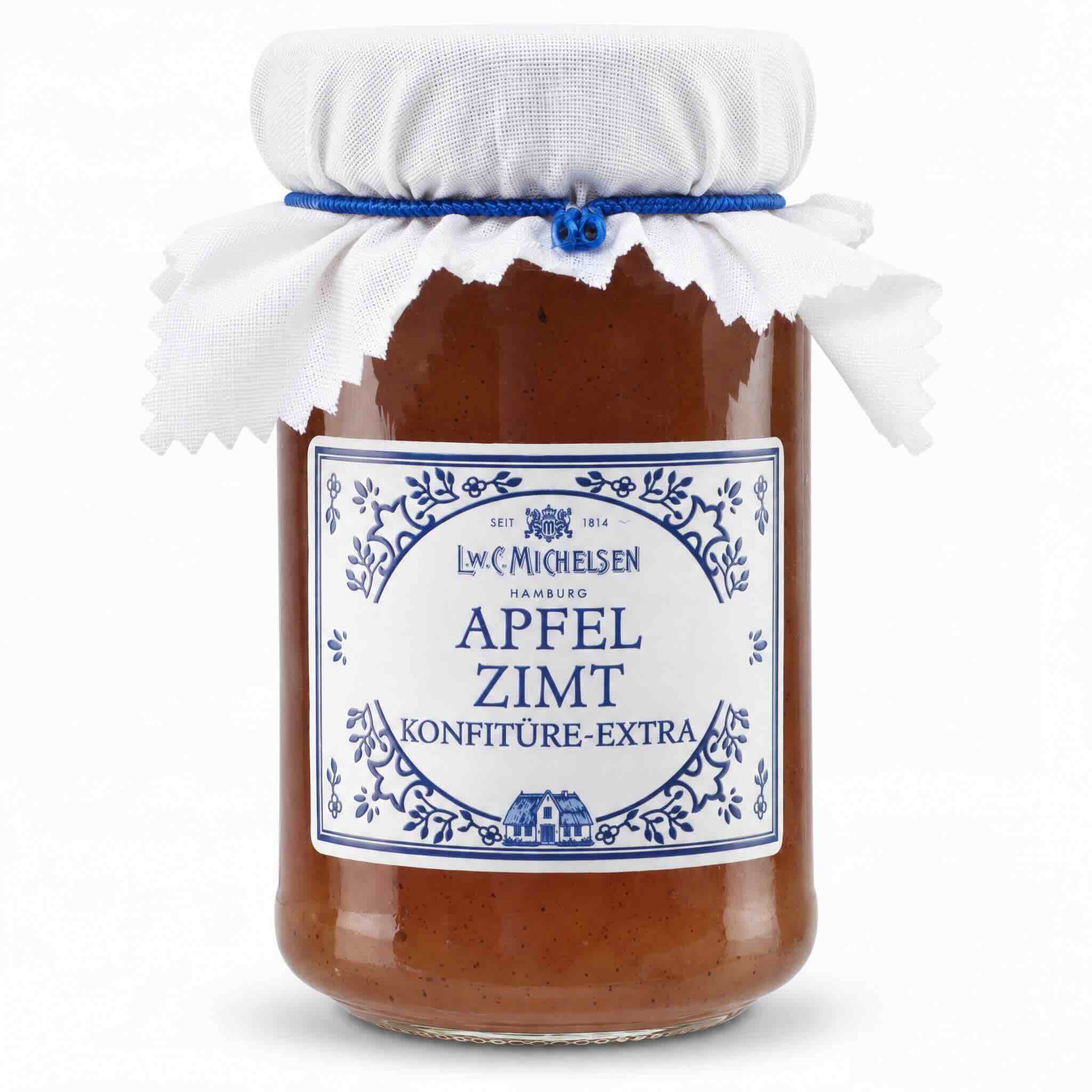 L.W.C. Michelsen Apfel Zimt Konfitüre-Extra mit Stoffhaube