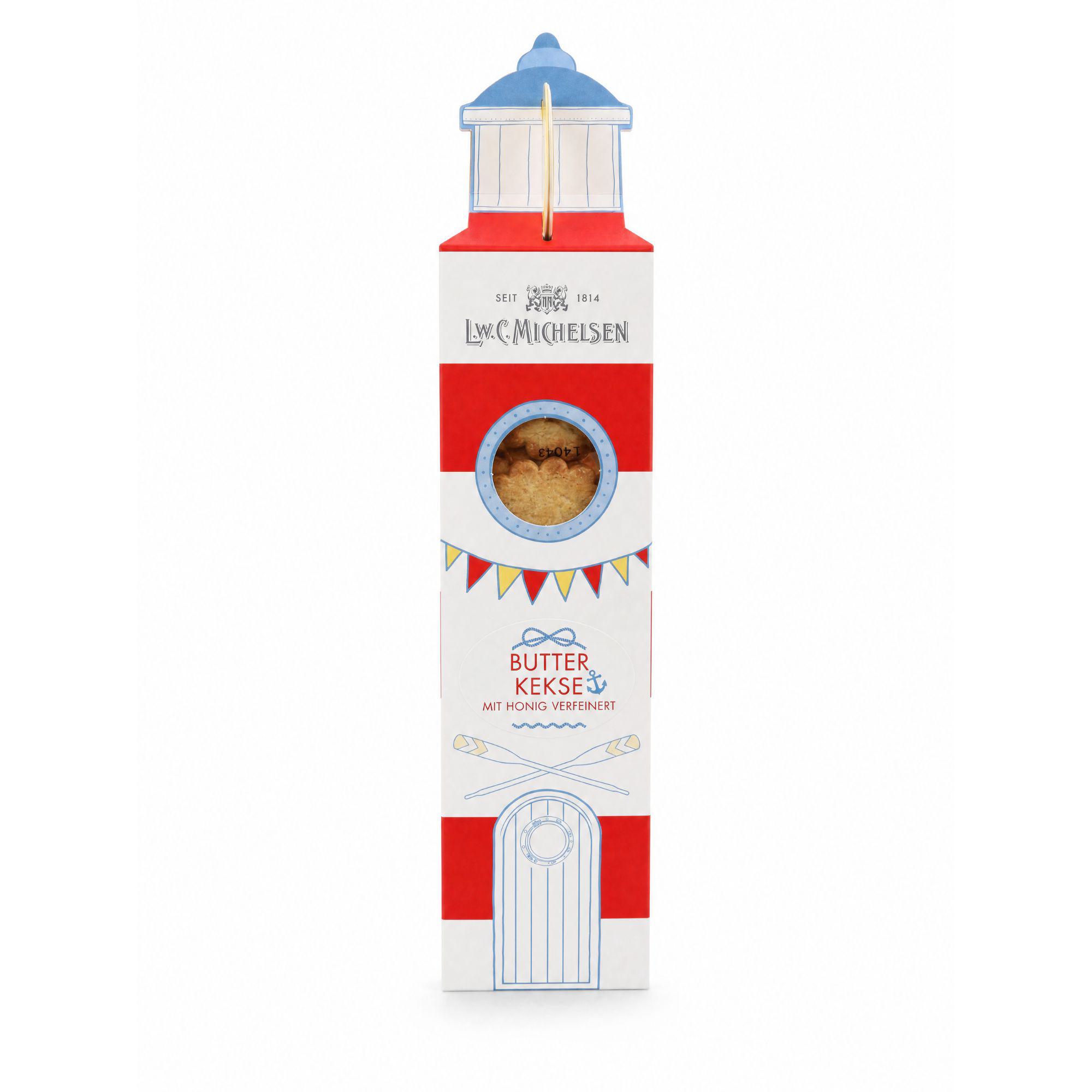 L.W.C. Michelsen Butterkekse mit Honig in Leuchtturm-Verpackung