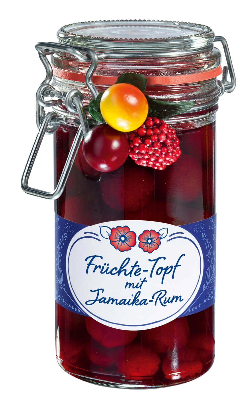 Mamas Rumkirschen - groß: Sauerkirschen mit Vanille in Rum verfeinert, ideal als Dessert oder Topping für Eis