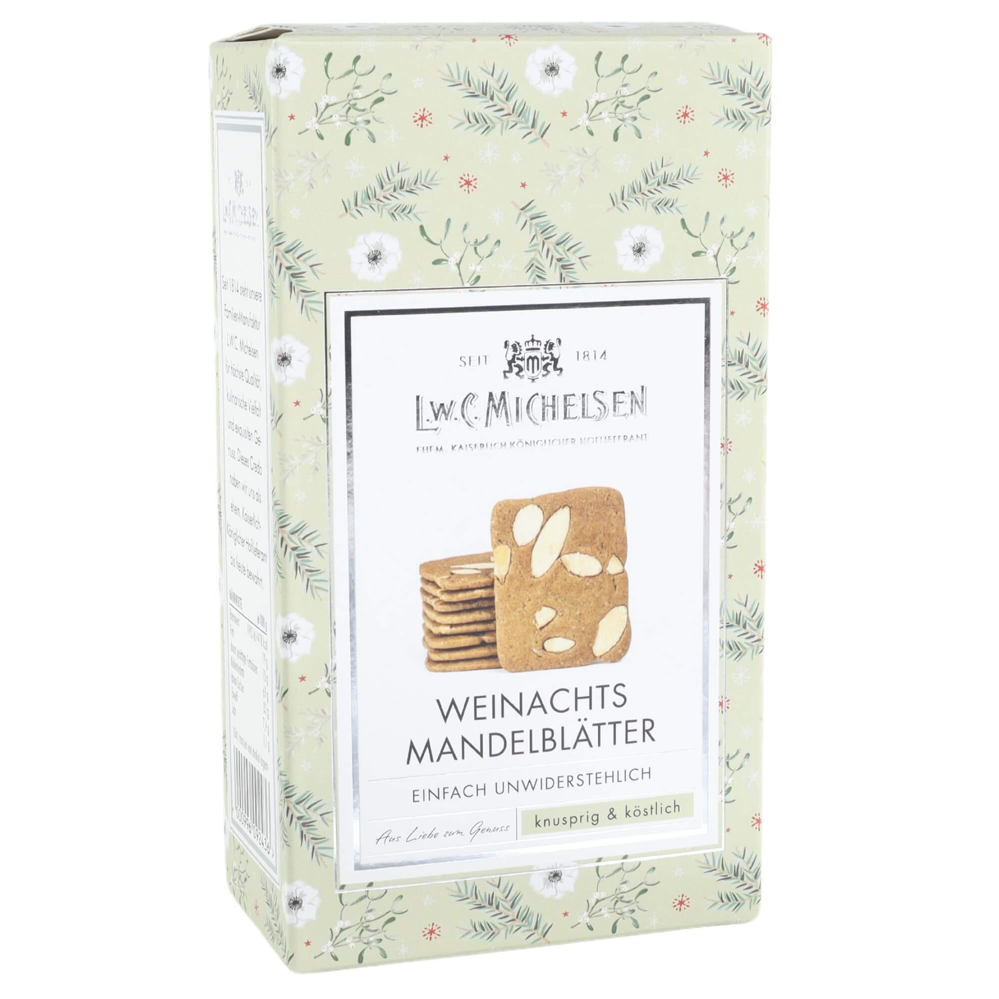 Weihnachts-Gebäck: Mandelblätter: Unsere Mandelblätter sind eine knusprige Gebäckspezialität, die mit gehobelten...