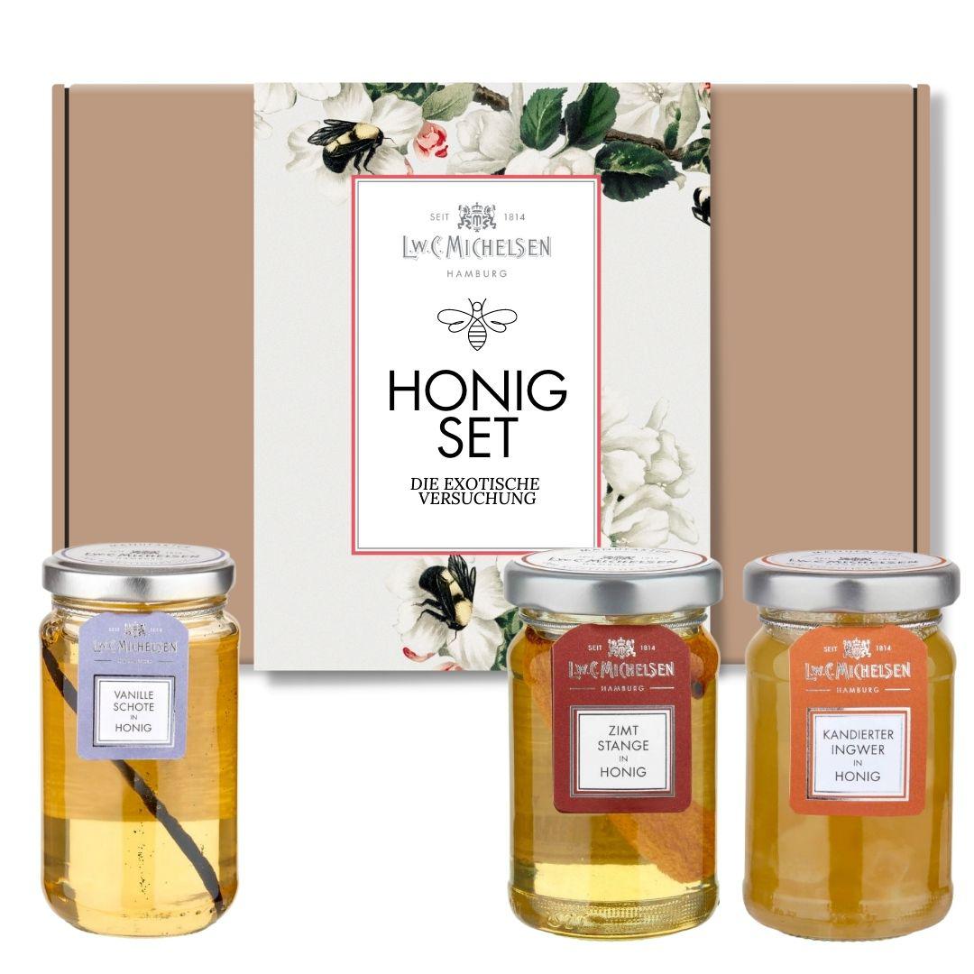 3er Set Honig No. 4 - Geschenk-Schachtel: Exklusive Honigkreationen für Genießer