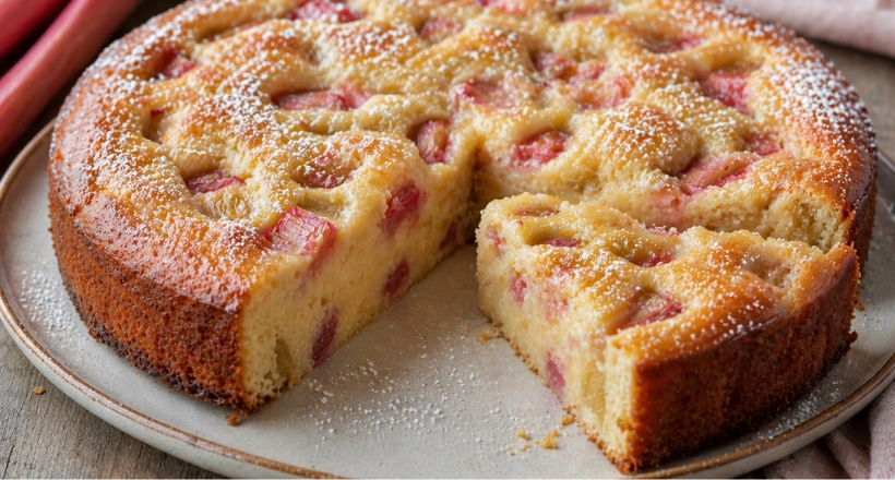 Saftiger Rhabarberkuchen – extra weich & fast cremig