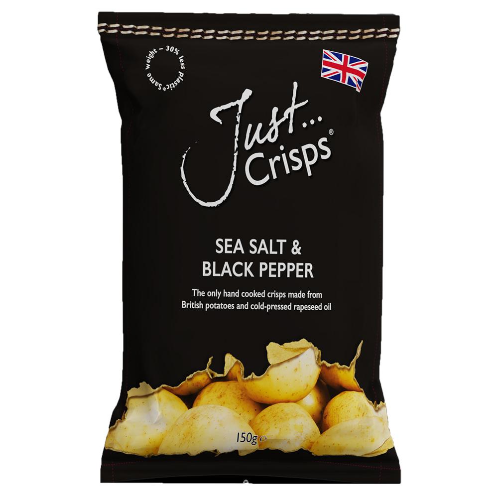 Justs Crisps Black Pepper & Salt: Entdecken Sie die Just Crisps Black Pepper & Salt Kartoffelchips – ein wahres Meisterwerk...