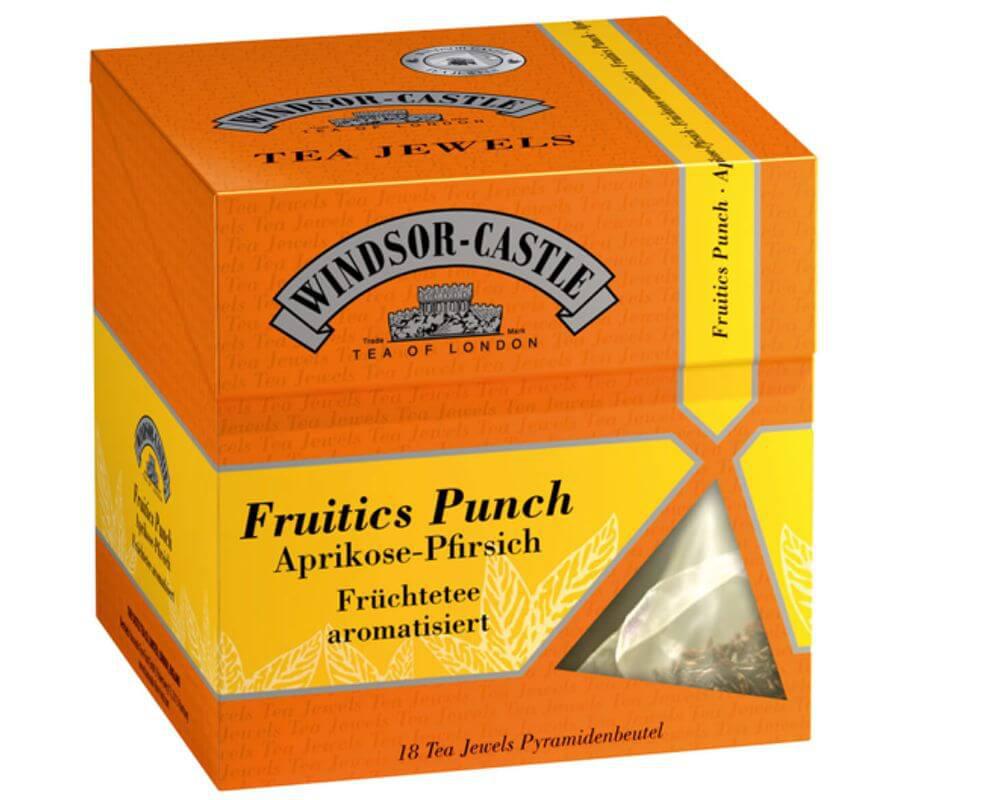 Windsor-Castle: Fruitics Punch 18 Pyramiden-Beutel: Entdecken Sie den Windsor-Castle Fruitics Punch, einen Früchtetee, der...