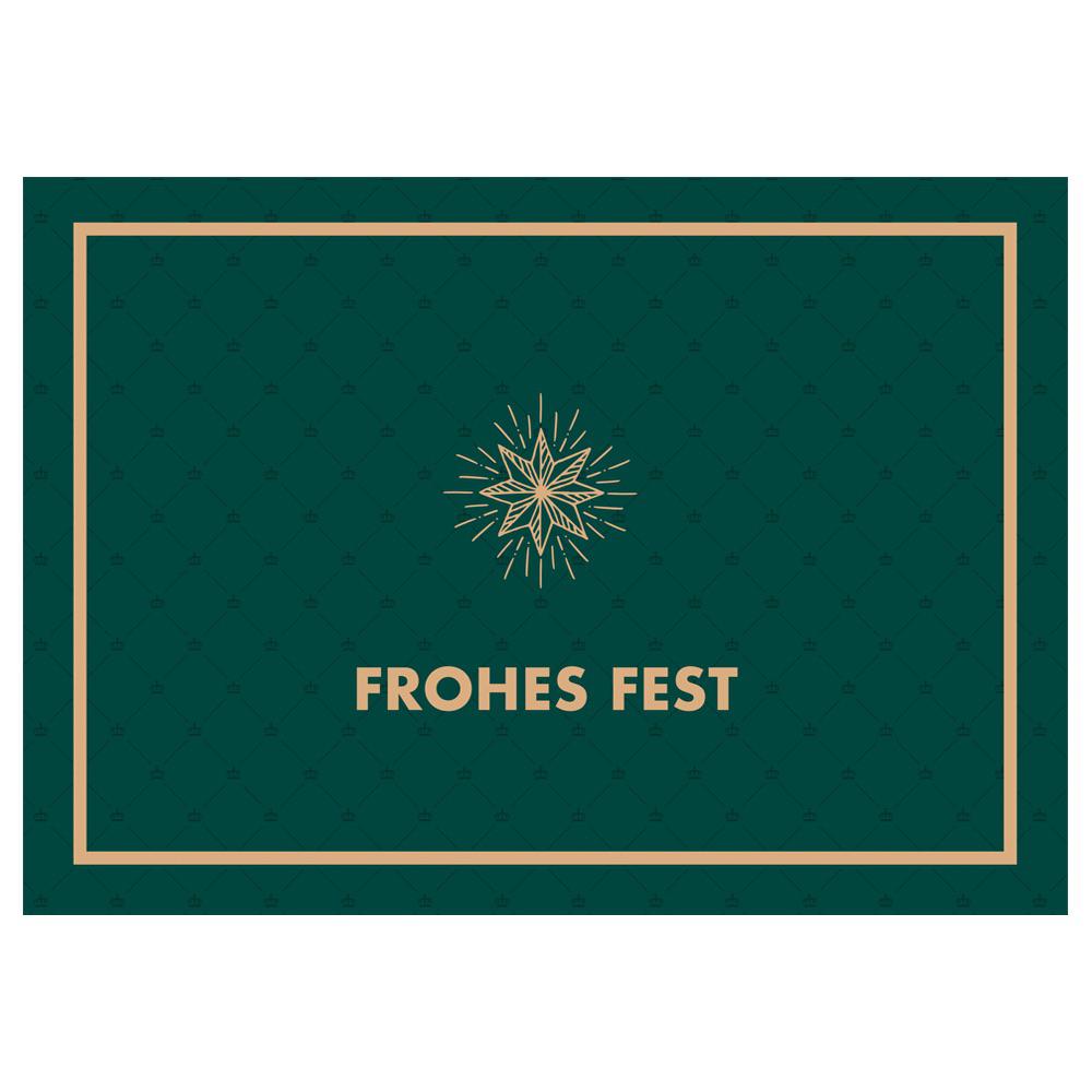 Edle Weihnachtskarte mit Goldfolienprägung – 'Frohes Fest' im klassischen Design
