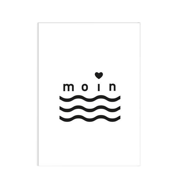 Postkarte 'Moin' mit Herz – Minimalistische maritime Grüße