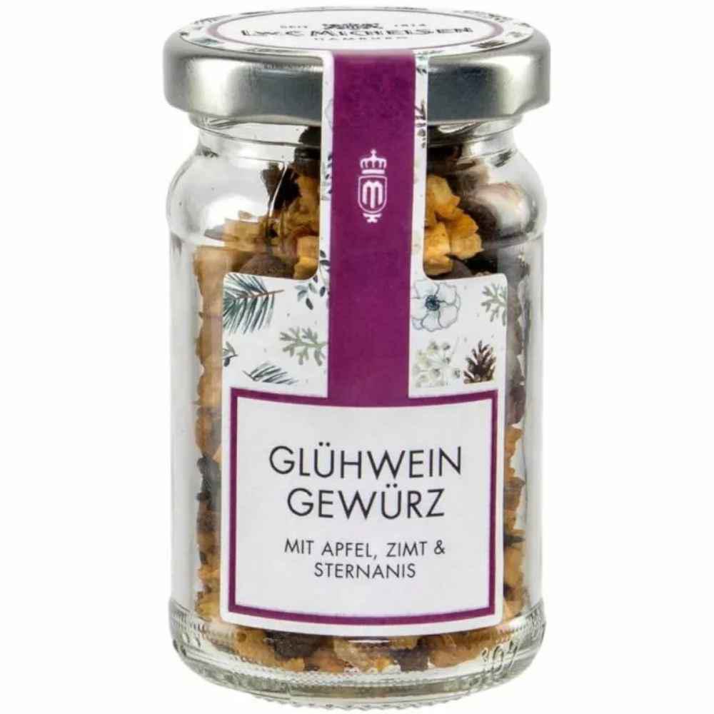 L.W.C. Michelsen Glühwein Gewürz mit Orangenschalen, Zimt und Sternanis im Glas
