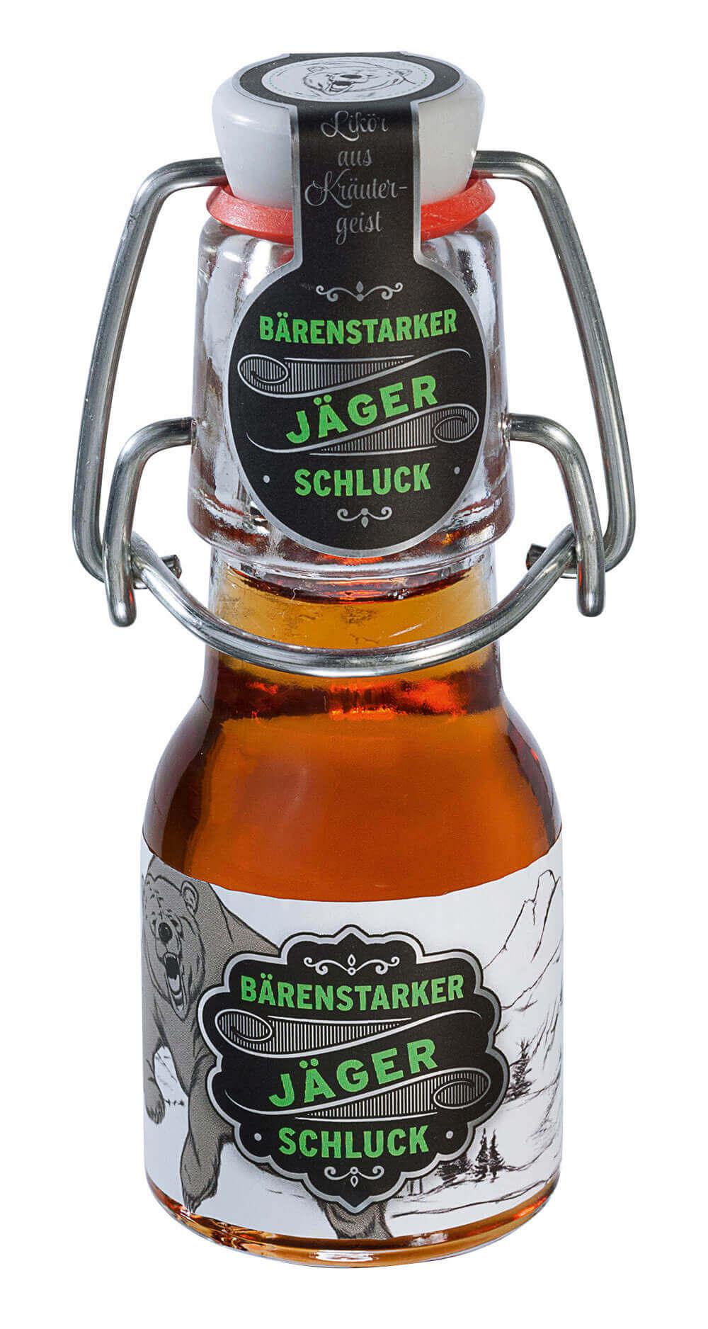 Jägerschluck -mini-: Entdecken Sie den Jägerschluck -mini- Kräuter-Likör mit Rum, eine exquisite Kombination aus feinen...