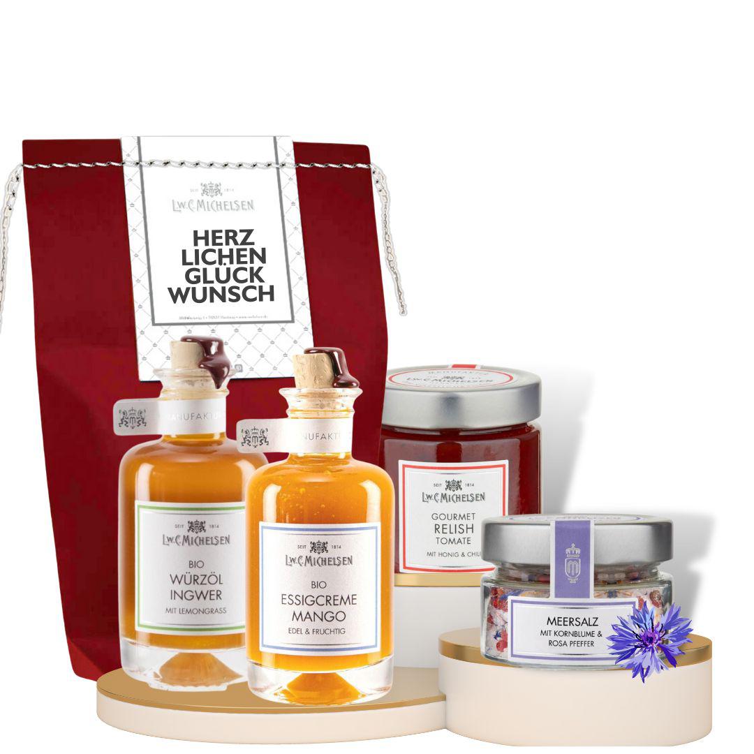 Herzlichen Glückwunsch - Geschenktüte: Feine Delikatessen für den besonderen Anlass