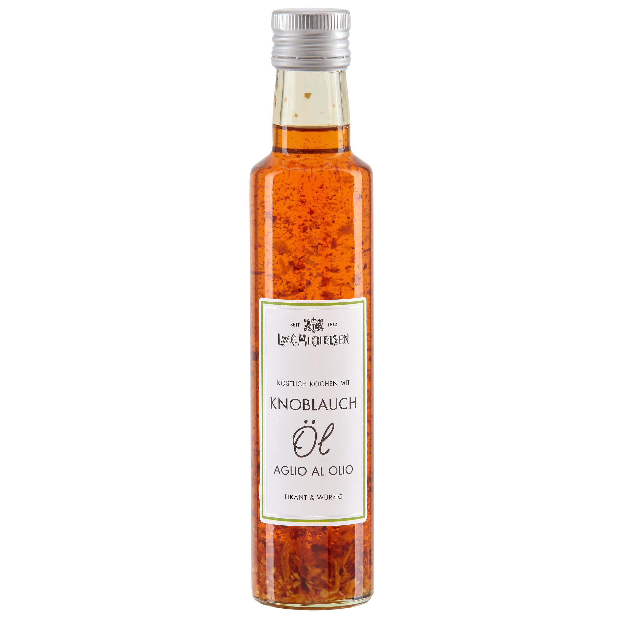 Knoblauch & Olivenöl: Unser Gourmet Knoblauch-Öl bringt den Geschmack des Mittelmeers direkt in Ihre Küche. Seit 1814 steht...