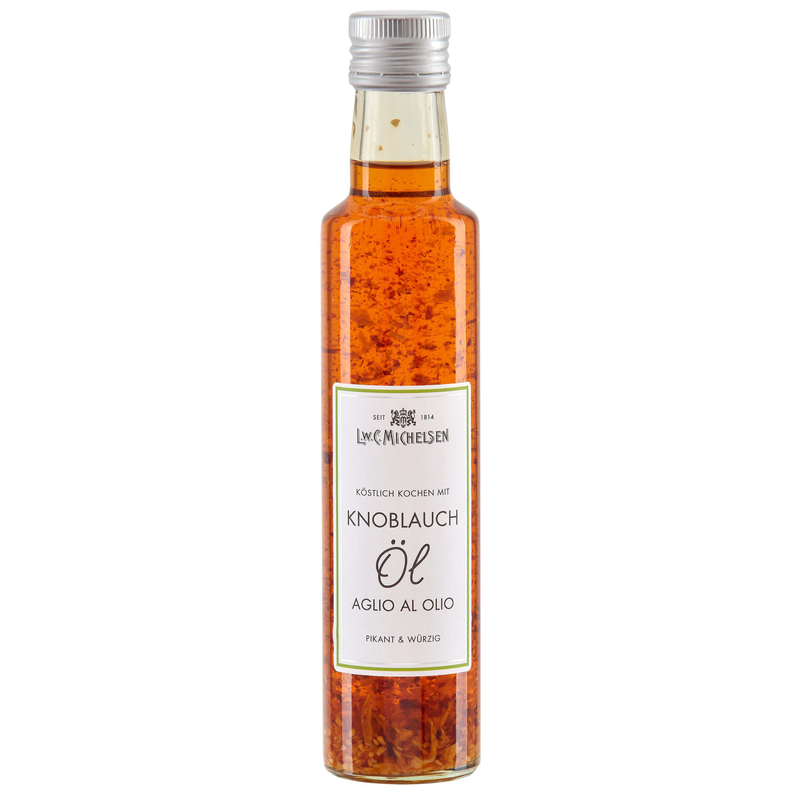 Knoblauch & Olivenöl: Unser Gourmet Knoblauch-Öl bringt den Geschmack des Mittelmeers direkt in Ihre Küche. Seit 1814 steht...